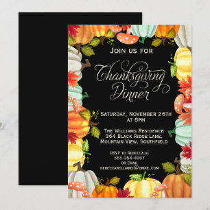 Fun Pumpkins Thanksgiving Dinner Invitation