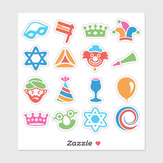 Fun Purim Stickers (Sheet)