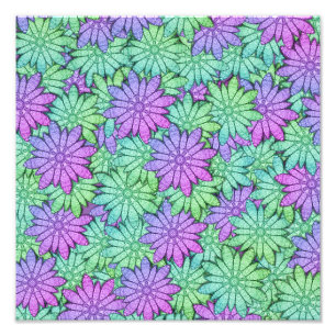 Fun Purple and Green Flowers Photo Print