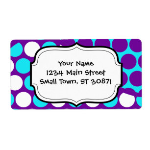 Fun Purple and Teal Polka Dot Wave Pattern