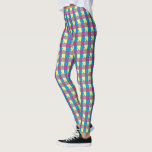 FUN Purple Blue Yellow Grey Puzzle Pattern   Leggings<br><div class="desc">2023</div>