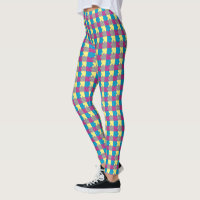 FUN Purple Blue Yellow Grey Puzzle Pattern  