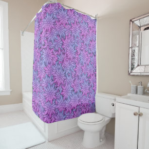 Fun Purple Flowers Shower Curtain