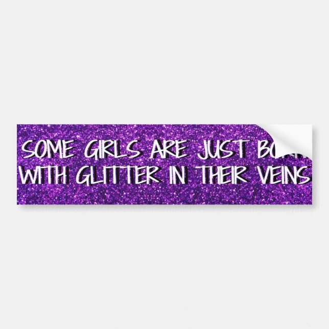Fun Purple Girls with Glitter Bumper Sticker (Front)