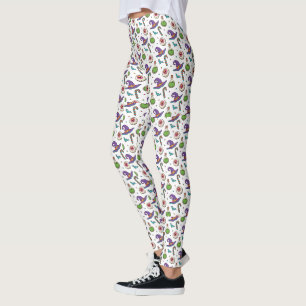 Fun Purple Halloween,Green Magic Witchy Bottle Leggings