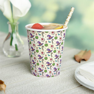 Fun Purple Halloween,Green Magic Witchy Bottle Paper Cups