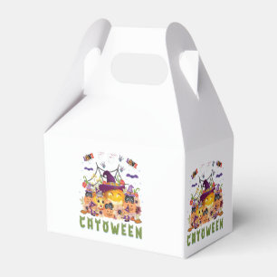 Fun Purple Hat Catoween, Cute Orange Pumpkin Favour Box