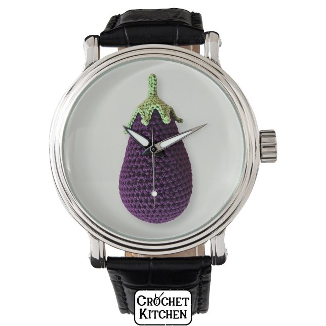 Fun Purple Modern Minimal Crochet Eggplant   Watch (Creator Uploaded)