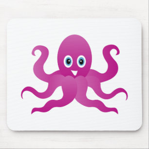 Fun purple octopi mouse pad