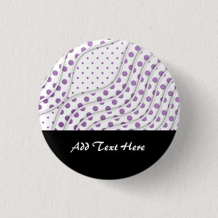Fun Purple Polka Dot Design 3 Cm Round Badge