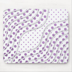 Fun Purple Polka Dot Design Mouse Pad