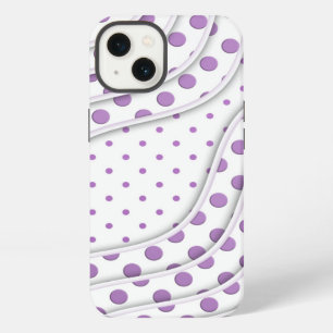 Fun Purple Polka Dots Stylish Modern Design iPhone 13 Case