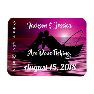 Fun Purple Twilight Fishing Save the Date Magnet