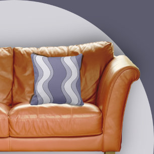 Fun Purple Wave Ripple Pattern Throw Pillow