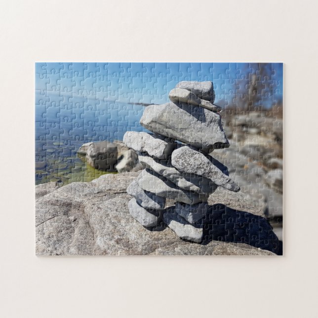 Fun! Puzzle - Rock Stacking Person -Rock balancing (Horizontal)