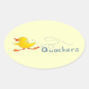 Fun quackers yellow mad duck stickers