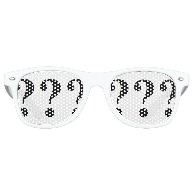 Fun Question-Mark Party Retro Sunglasses (Front)