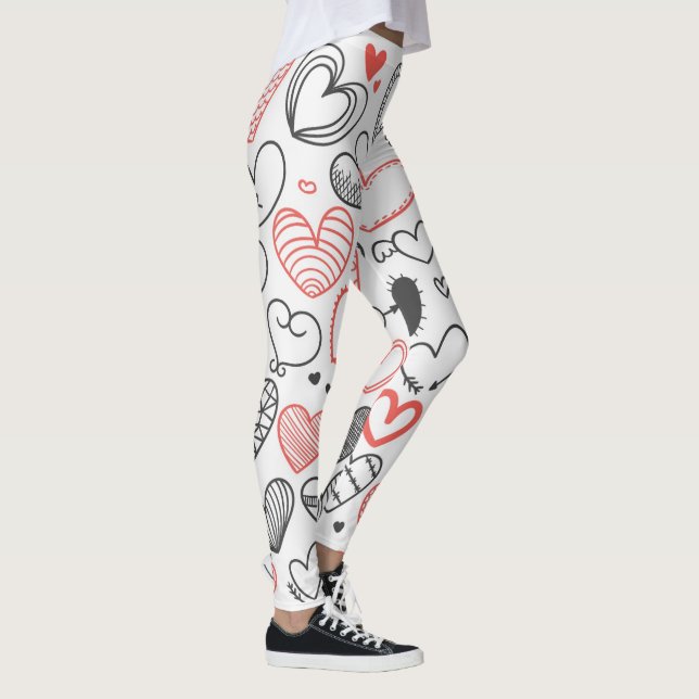Fun quirky graffiti hearts leggings (Right)