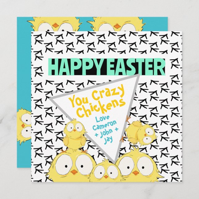 Fun Quirky Happy Easter Your Crazy Chickens |  Holiday Card (Front/Back)