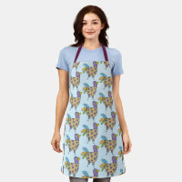Fun Quirky Hen Chicken Doodle Pattern Blue 