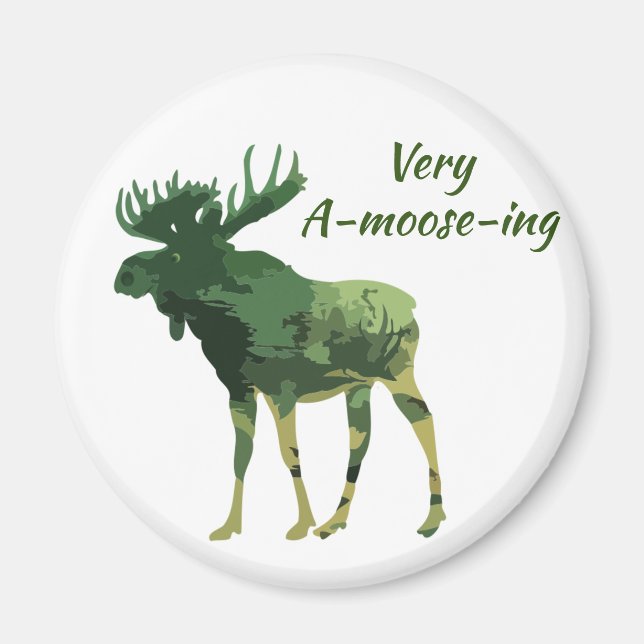 Fun Quote Find this Amoosing Moose  Magnet (Front)