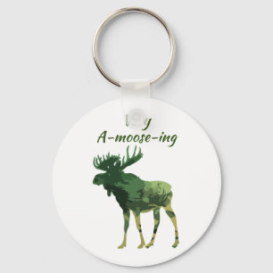 Fun Quote Find this Amoosing Moose T-Shirt Key Ring