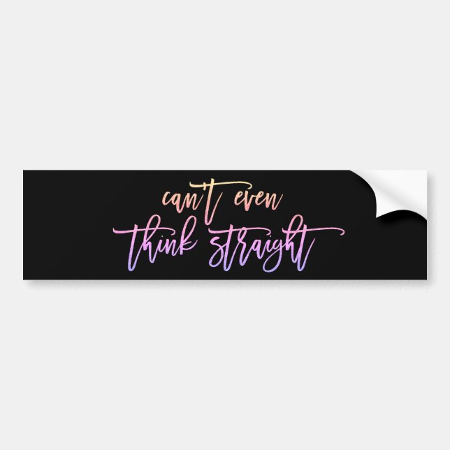 Fun Quote Gay Pride Sunset Pink Glitter Black Bumper Sticker (Front)