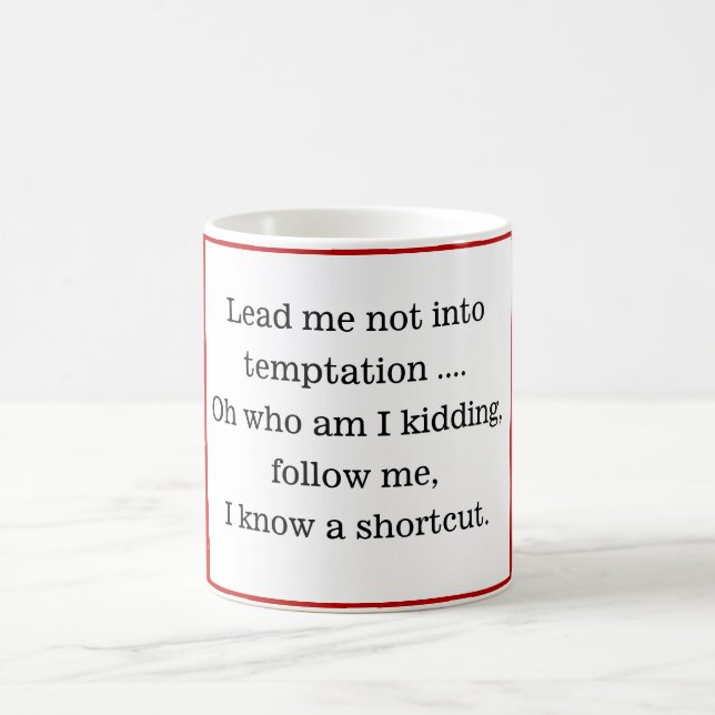 Fun Quote Red Gingham Modern Coffee Mug (Center)