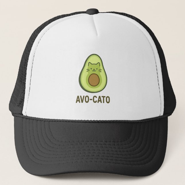 Fun Quote Saying Avo Cato Humour Cat Avocado  Trucker Hat (Front)