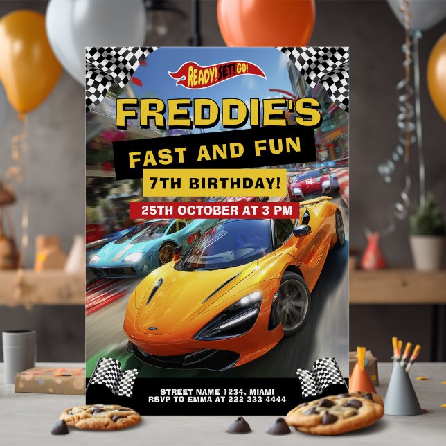 Fun Race Car Birthday Party Invitation (Creator Uploaded)