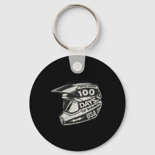 Fun Racing Through 100 Days of School - Race Helme Key Ring