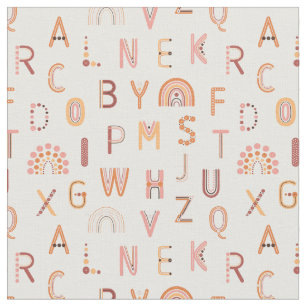 Fun Rainbow Alphabet Pattern Fabric