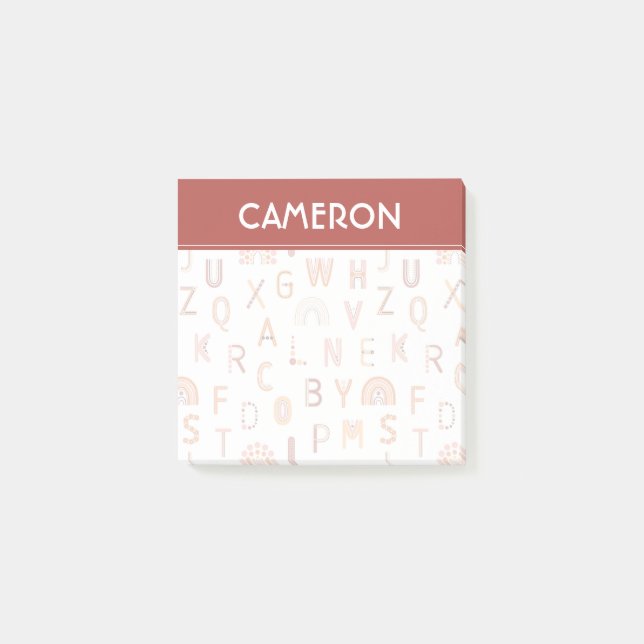Fun Rainbow Alphabet Pattern Post-it Notes (Front)