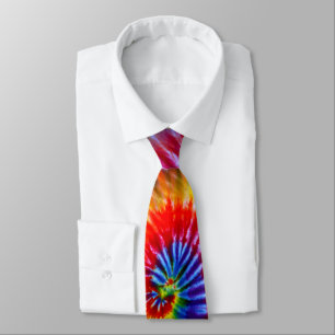 Fun Rainbow Colors Retro Tie Dye Far Out Neck Tie
