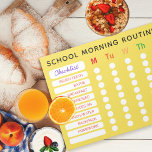 Fun Rainbow Daily Routine Checklist Custom Chores Notepad<br><div class="desc">Customise with your child's morning routine. Delete the gradient to pick a background colour to suit your taste. For kids you can use star stickers to mark off each circle as they get in the habit of their morning routine. Bold all caps text easy for young readers to read. Change...</div>