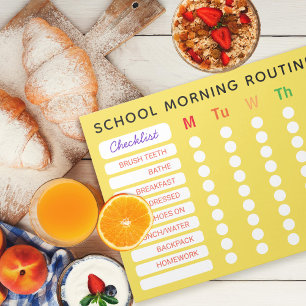 Fun Rainbow Daily Routine Checklist Custom Chores Notepad