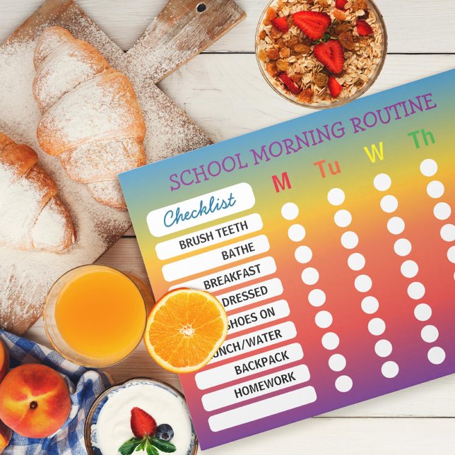 Fun Rainbow Daily Routine Checklist Notepad (Creator Uploaded)