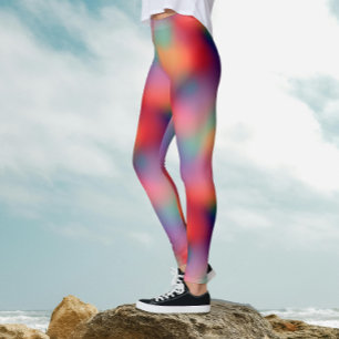 Fun Rainbow Gradient Aurora Borealis North Lights  Leggings