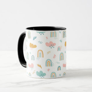 Fun Rainbow & Rain Cloud Pattern Mug