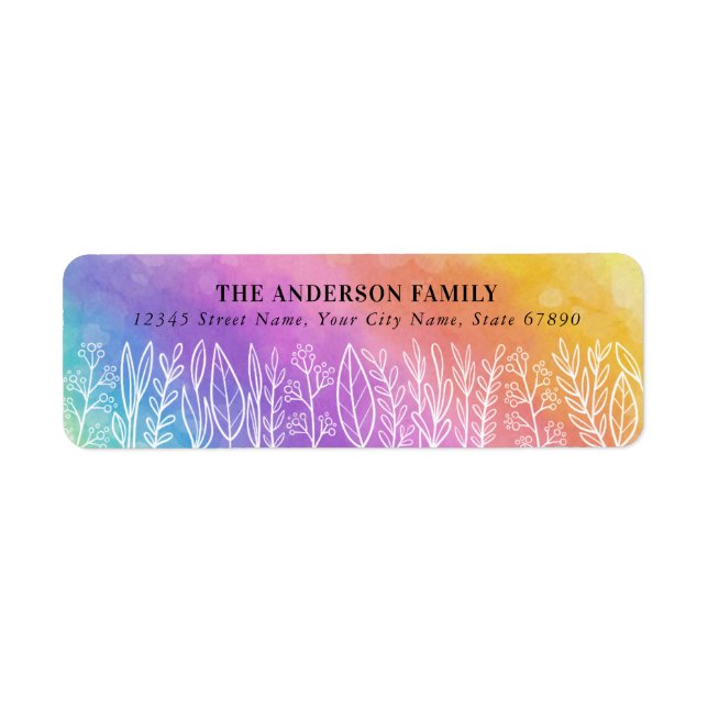 Fun Rainbow Return Address Labels (Front)