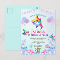 Fun rainbow shark birthday balloon party Family 