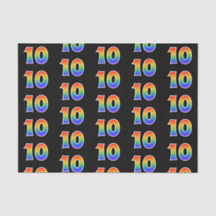 Fun Rainbow Spectrum Pattern "10" Event Number Tissue Paper