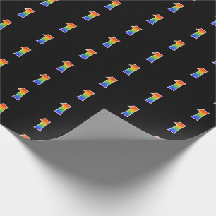 Fun Rainbow Spectrum Pattern "1" Event Number Wrapping Paper