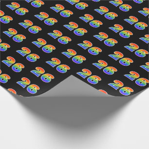 Fun Rainbow Spectrum Pattern "26" Event Number Wrapping Paper