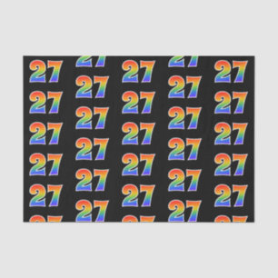 Fun Rainbow Spectrum Pattern "27" Event Number Tissue Paper