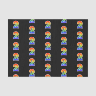 Fun Rainbow Spectrum Pattern "2" Event Number Tissue Paper