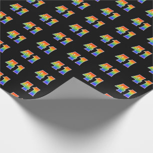 Fun Rainbow Spectrum Pattern "41" Event Number Wrapping Paper