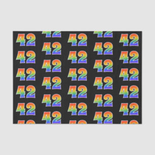 Fun Rainbow Spectrum Pattern "42" Event Number Tissue Paper
