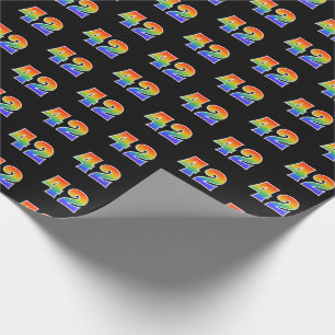 Fun Rainbow Spectrum Pattern "42" Event Number Wrapping Paper