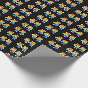 Fun Rainbow Spectrum Pattern "44" Event Number Wrapping Paper